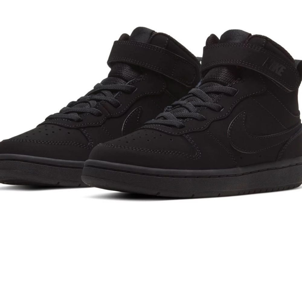 Nike Kids' Court Borough Mid Sneaker Shoes Black Size 5Y